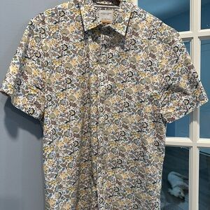 Denim & Flower Blue and Yellow Casual Button Down Shirt